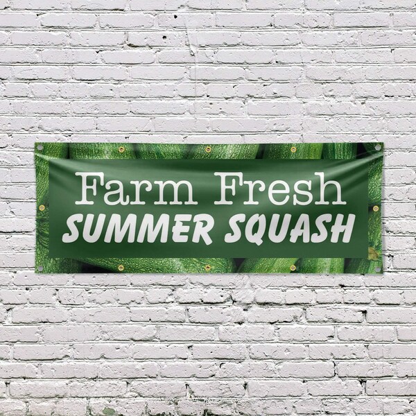 Signmission Farm Fresh Summer Squash, 48 Inch x 120 Inch, Vinyl Banner - B-120-30617