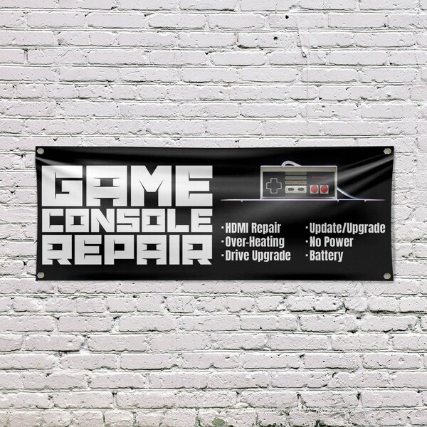Signmission Game Console Repair, 18 Inch x 48 Inch, Vinyl Banner - B-30668
