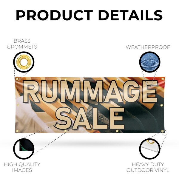 Signmission Rummage Sale, 36 Inch x 96 Inch, Vinyl Banner - B-96-30840