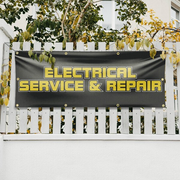 Signmission Electrical Service and Repair, 36 Inch x 96 Inch, Vinyl Banner - B-96-30557