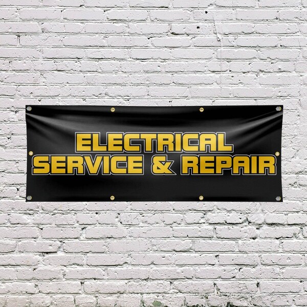 Signmission Electrical Service and Repair, 36 Inch x 96 Inch, Vinyl Banner - B-96-30557