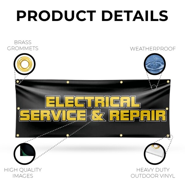Signmission Electrical Service and Repair, 36 Inch x 96 Inch, Vinyl Banner - B-96-30557