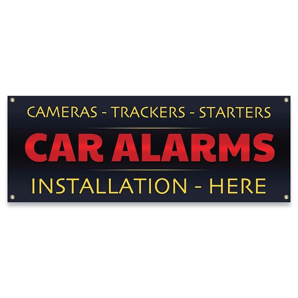 Signmission Car Alarms Installation Banner Concession Stand Food Truck Single Sided - B-30026