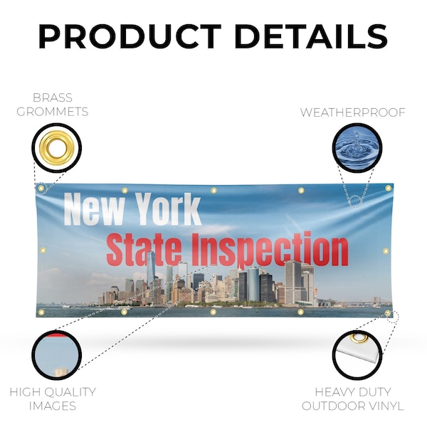 Signmission New York State Inspection, 48 Inch x 120 Inch, Vinyl Banner - B-120-30754