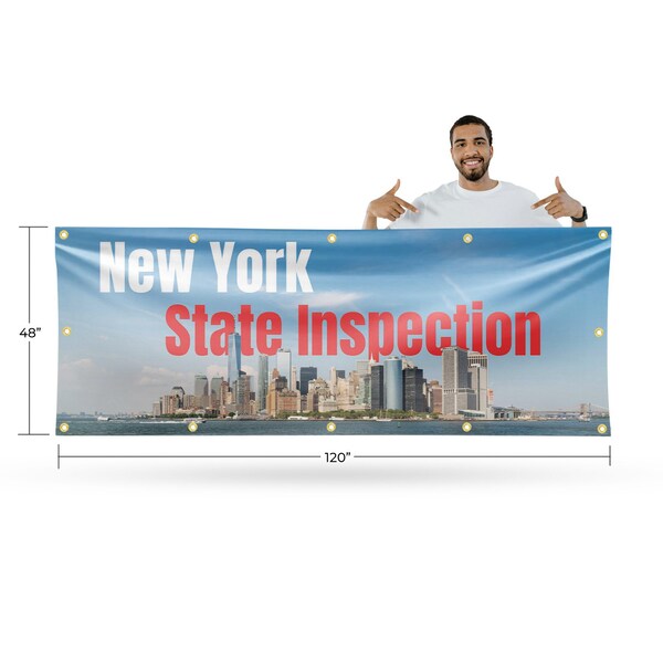 Signmission New York State Inspection, 48 Inch x 120 Inch, Vinyl Banner - B-120-30754