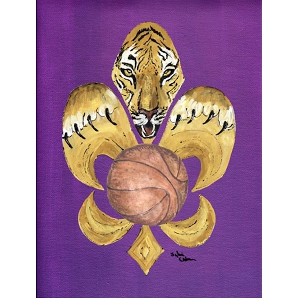 Patioplus 11 x 15 in. Tiger Soccer Fleur de lis Garden Size Flag - PA728826