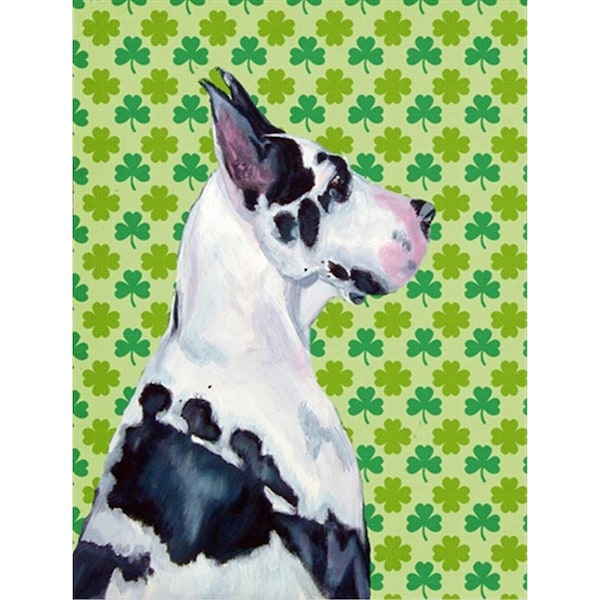 Patioplus Great Dane St. Patricks Day Shamrock Portrait Flag Garden Size - PA631503