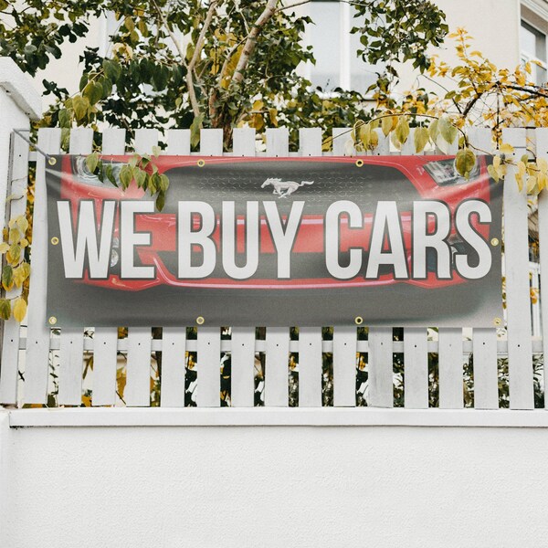 Signmission We Buy Cars, 36 Inch x 96 Inch, Vinyl Banner - B-96-30923