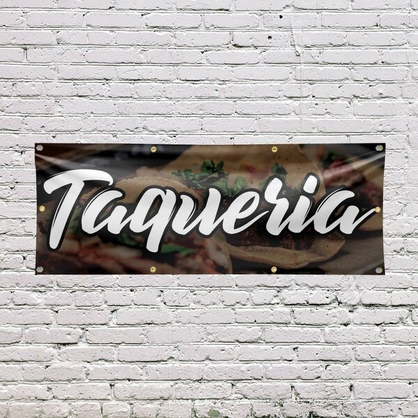 Signmission Taqueria, 36 Inch x 96 Inch, Vinyl Banner - B-96-30880