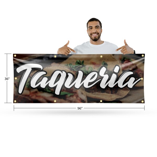 Signmission Taqueria, 36 Inch x 96 Inch, Vinyl Banner - B-96-30880