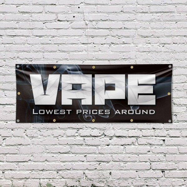 Signmission Vape Shop Lowest Prices, 48 Inch x 120 Inch, Vinyl Banner - B-120-30908