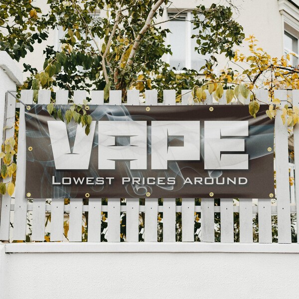 Signmission Vape Shop Lowest Prices, 48 Inch x 120 Inch, Vinyl Banner - B-120-30908