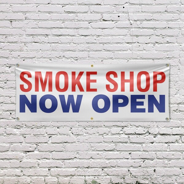 Signmission Smoke Shop Now Open, 24 Inch x 72 Inch, Vinyl Banner - B-72-30857