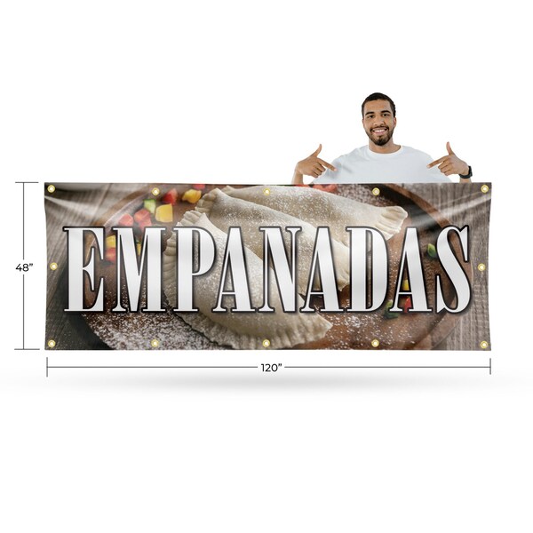 Signmission Empanadas, 48 Inch x 120 Inch, Vinyl Banner - B-120-30559