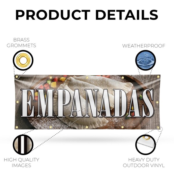 Signmission Empanadas, 48 Inch x 120 Inch, Vinyl Banner - B-120-30559
