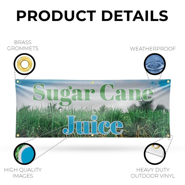 Signmission Sugar Cane Juice, 24 Inch x 72 Inch, Vinyl Banner - B-72-30871