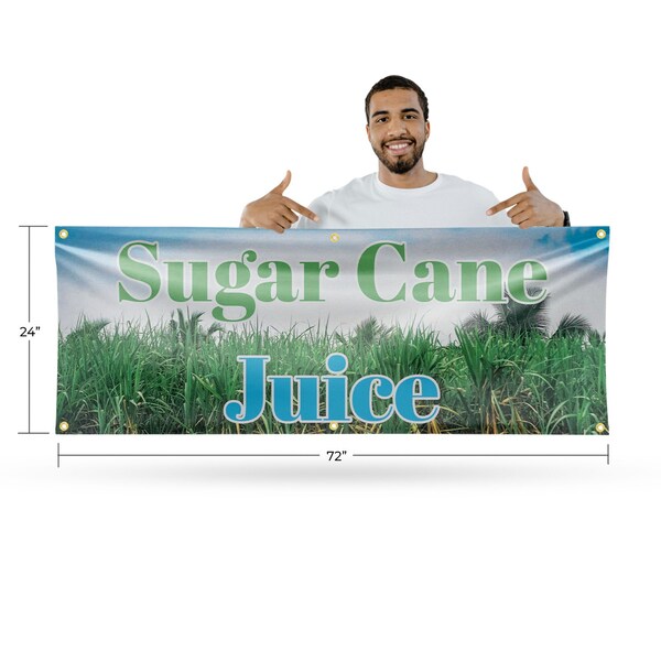 Signmission Sugar Cane Juice, 24 Inch x 72 Inch, Vinyl Banner - B-72-30871