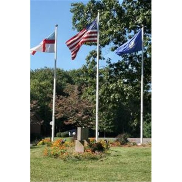 Annin Flagmakers 35 ft. Fiberglass External Halyard Flagpole with Collar; White - 744800