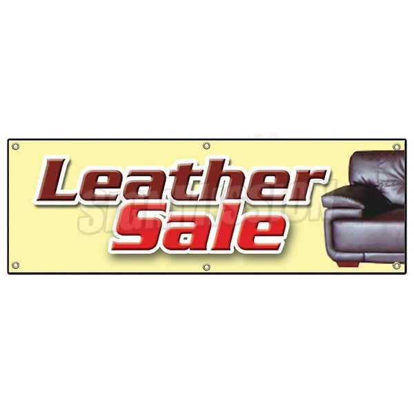 Signmission LEATHER SALE BANNER SIGN sofa couch signs furniture 50% chairs sell off - B-72 LEATHER SALE