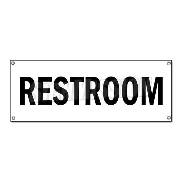 Signmission RESTROOM BANNER SIGN john stall water closet ladies room bathroom - B-RESTROOM