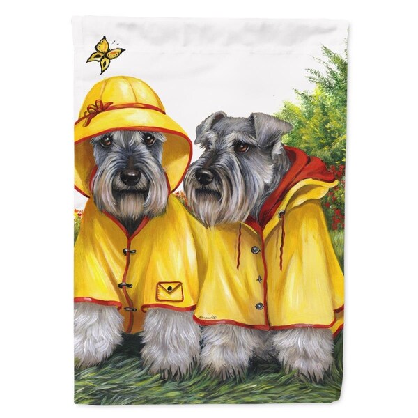 Carolines Treasures 11 x 0.01 x 15 in. Schnauzer Rain Gear Garden Flag - PPP3164GF