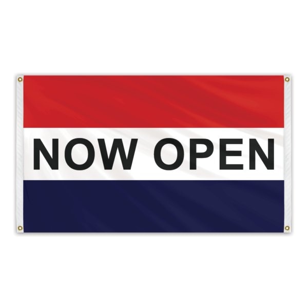 Global Flags Unlimited Now Open Message Flag 3'x5' Banner Flag - 205116