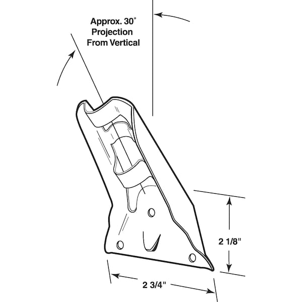 Prime-Line Flag Pole Holder with 3/4 in. Pole and 30-Degree, White Painted Steel Single Pack - U 9379