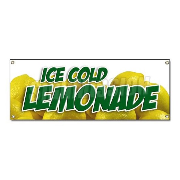 Signmission LEMONADE 1 BANNER SIGN lemonaid ice cold fresh homemade drinks food - B-LEMONADE 1