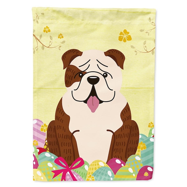 Carolines Treasures Easter Eggs English Bulldog Brindle White Flag Canvas House Size - BB6121CHF