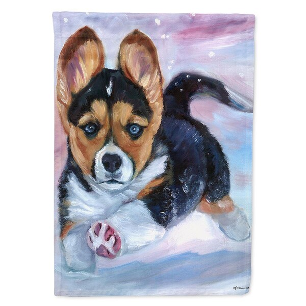 Carolines Treasures Puppy Chase Corgi Flag Canvas House Size - 7371CHF