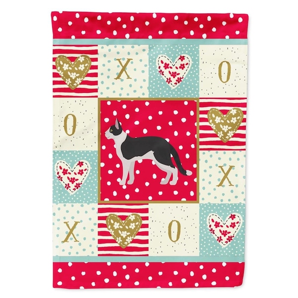Carolines Treasures 11 x 0.01 x 15 in. Bicolour Aegean Cat Love Garden Flag - CK5543GF