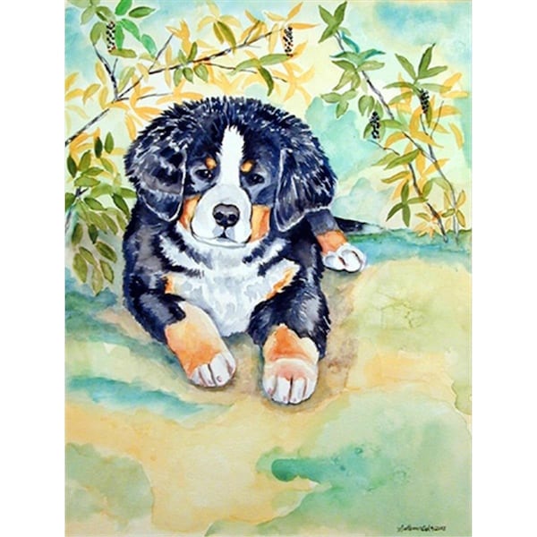 Carolines Treasures 28 x 40 in. Bernese Mountain Dog Puppy Flag Canvas House Size - 7010CHF