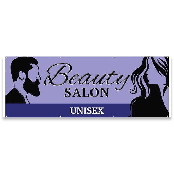 Signmission Beauty Salon Unisex Banner Concession Stand Food Truck Single Sided - B-96-30016