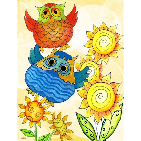 Carolines Treasures Celebrate Owl Flag Canvas House Size - PJC1033CHF