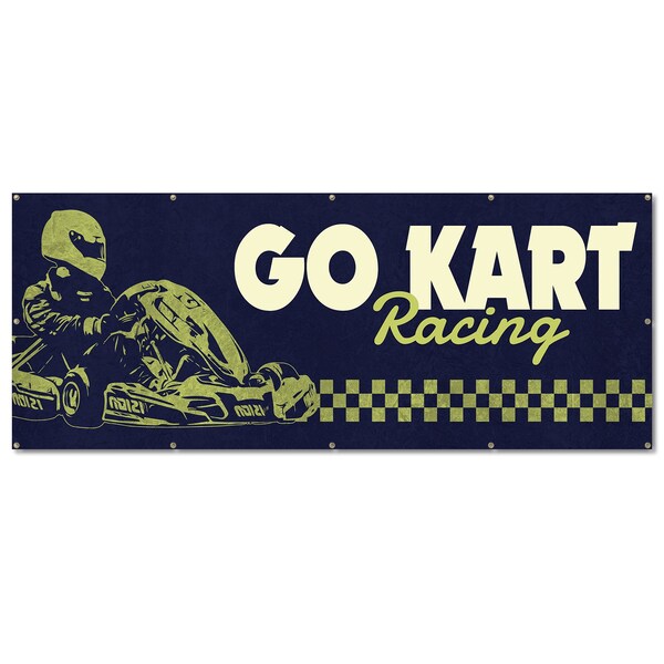 Signmission Go Kart Racing, 48 Inch, Banner - B-120-30382
