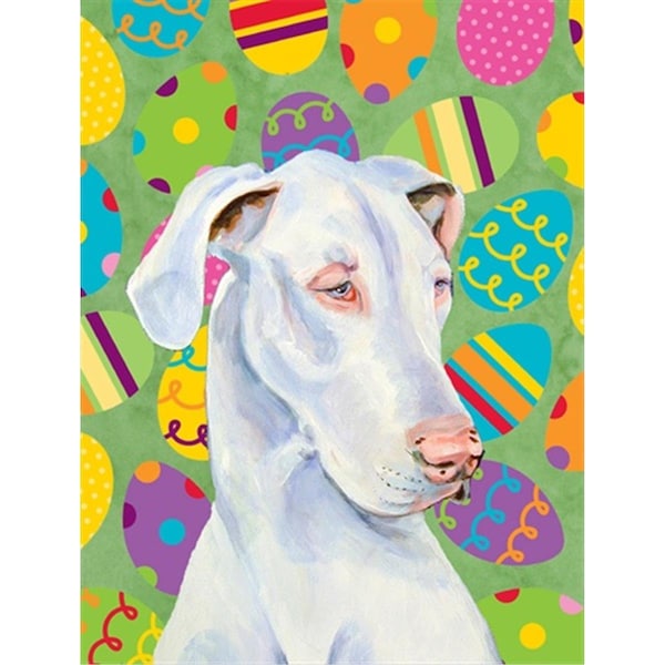 Carolines Treasures 28 x 40 in. Great Dane Easter Eggtravaganza House Size Canvas Flag - LH9401CHF