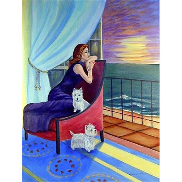 Carolines Treasures Carolines Treasures 7167GF 11 x 15 in. Lady with her Westie Garden Size Flag - 7167GF