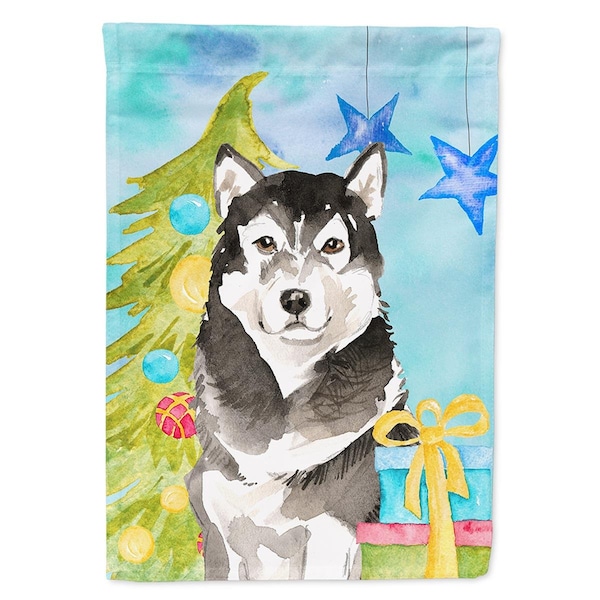 Carolines Treasures Christmas Tree Alaskan Malamute Flag Canvas House Size - CK1872CHF