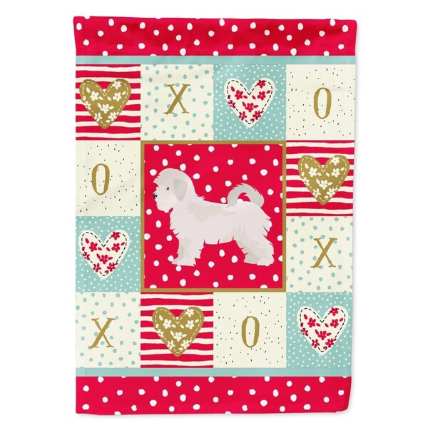 Carolines Treasures 28 x 0.01 x 40 in. Maltese Puppy Cut Love Canvas House Flag - CK5860CHF