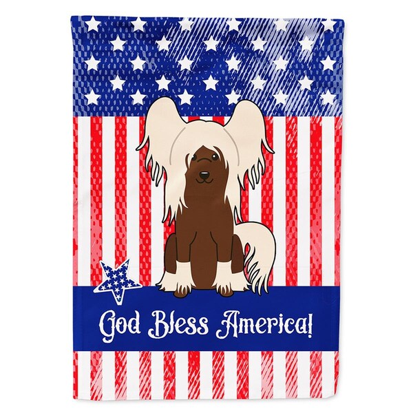 Carolines Treasures Patriotic USA Chinese Crested Cream Flag Canvas House Size - BB3108CHF