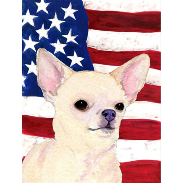 Patioplus 11 x 15 in. Usa American Flag With Chihuahua Flag Garden Size - PA2554840