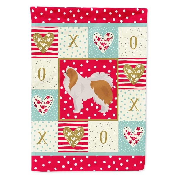 Carolines Treasures 11 x 0.01 x 15 in. Japanese Chin No.1 Love Garden Flag - CK5848GF
