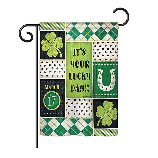 Gardencontrol St Patricks Lucky Day Spring - Seasonal St Patrick Impressions  Vertical Garden Flag - 13 x 185 in - GA4087975