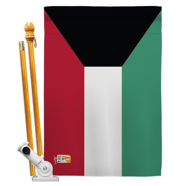 Cosa 28 x 40 in. Kuwait Flags of the World Nationality Impressions Decorative Vertical House Flag Set - CO4120311