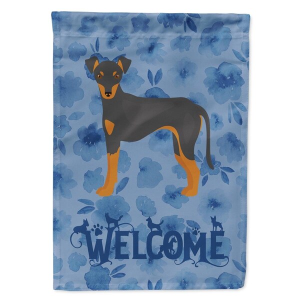 Patioplus 28 x 0.01 x 40 in. Manchester Terrier No.2 Welcome Flag Canvas House Size - PA3406581