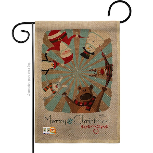 Gardencontrol 13 x 18.5 in. Everyones Xmas Burlap Winter Christmas Impressions  Vertical Double Sided Garden Flag - GA4183345
