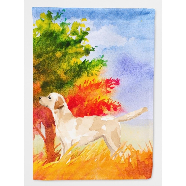 Carolines Treasures Fall Yellow Labrador Retriever Garden Size Flag - CK1938GF