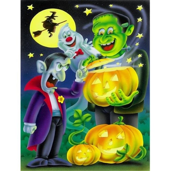 Carolines Treasures Carolines Treasures APH0935GF Halloween with Dracula & Frankenstein Flag Garden Size - APH0935GF