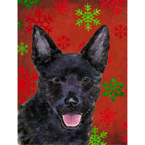 Patioplus Australian Kelpie Red Green Snowflakes Christmas Flag Garden Size - PA631496
