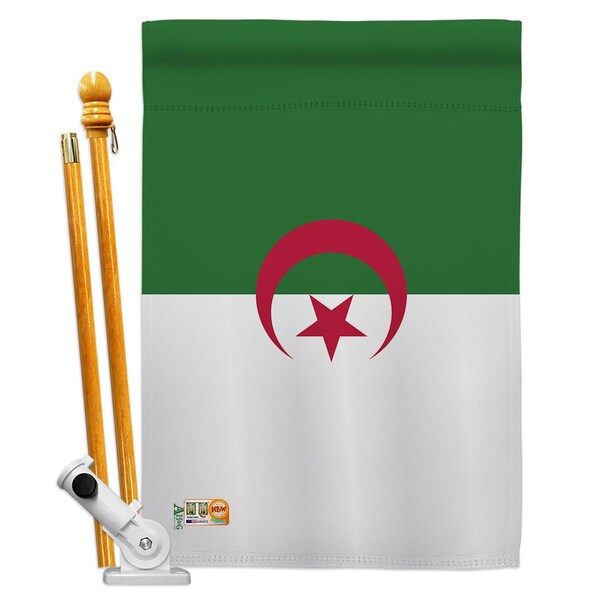 Americana Home & Garden 28 x 40 in. Algeria Flags of the World Nationality Impressions Decorative Vertical House Flag Set - HS140005-BO